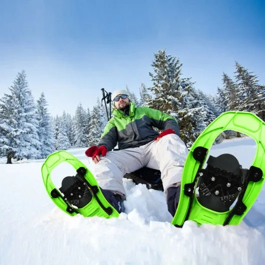 17" Lightweight Snowshoes w/ Bag Anti Slip-Green