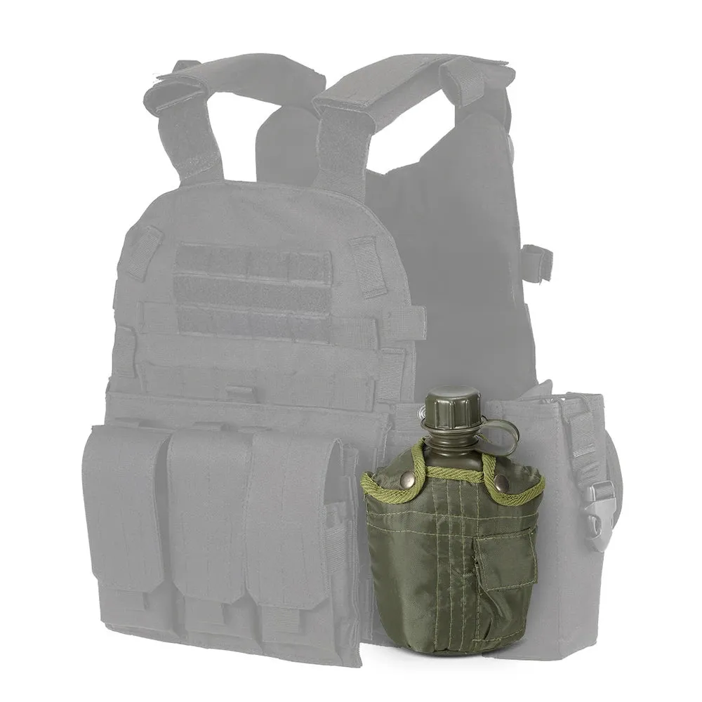 1L Outdoor Military Canteen Bottle Camping Hiking Backpacking Survival Water Bottle Kettle with Cover Canteen Kettle 2023