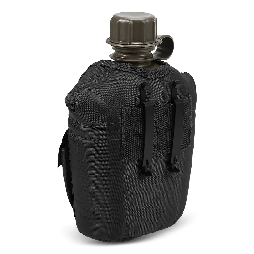 1L Outdoor Military Canteen Bottle Camping Hiking Backpacking Survival Water Bottle Kettle with Cover Canteen Kettle 2023