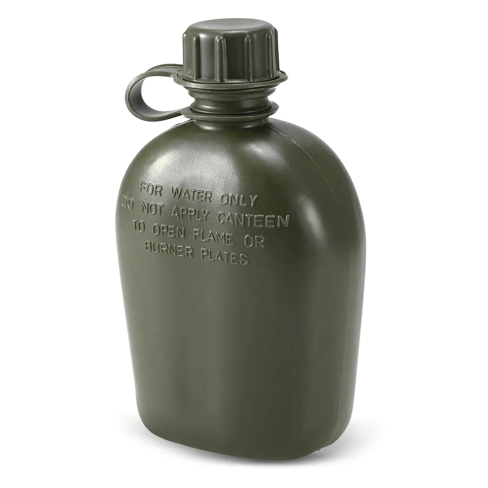 1L Outdoor Military Canteen Bottle Camping Hiking Backpacking Survival Water Bottle Kettle with Cover Canteen Kettle 2023