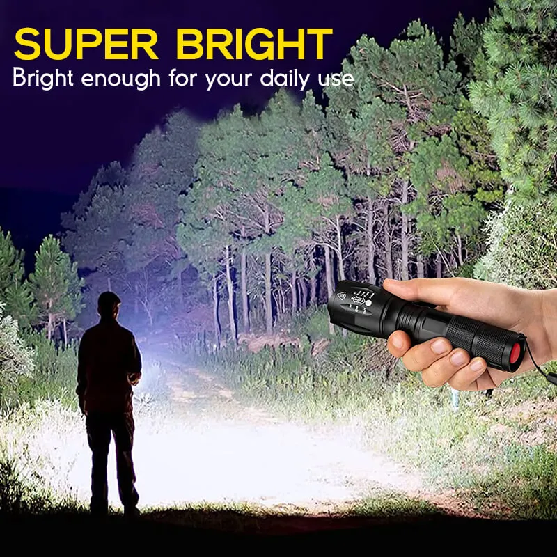 2000 Lumens Zoomable LED Flashlight