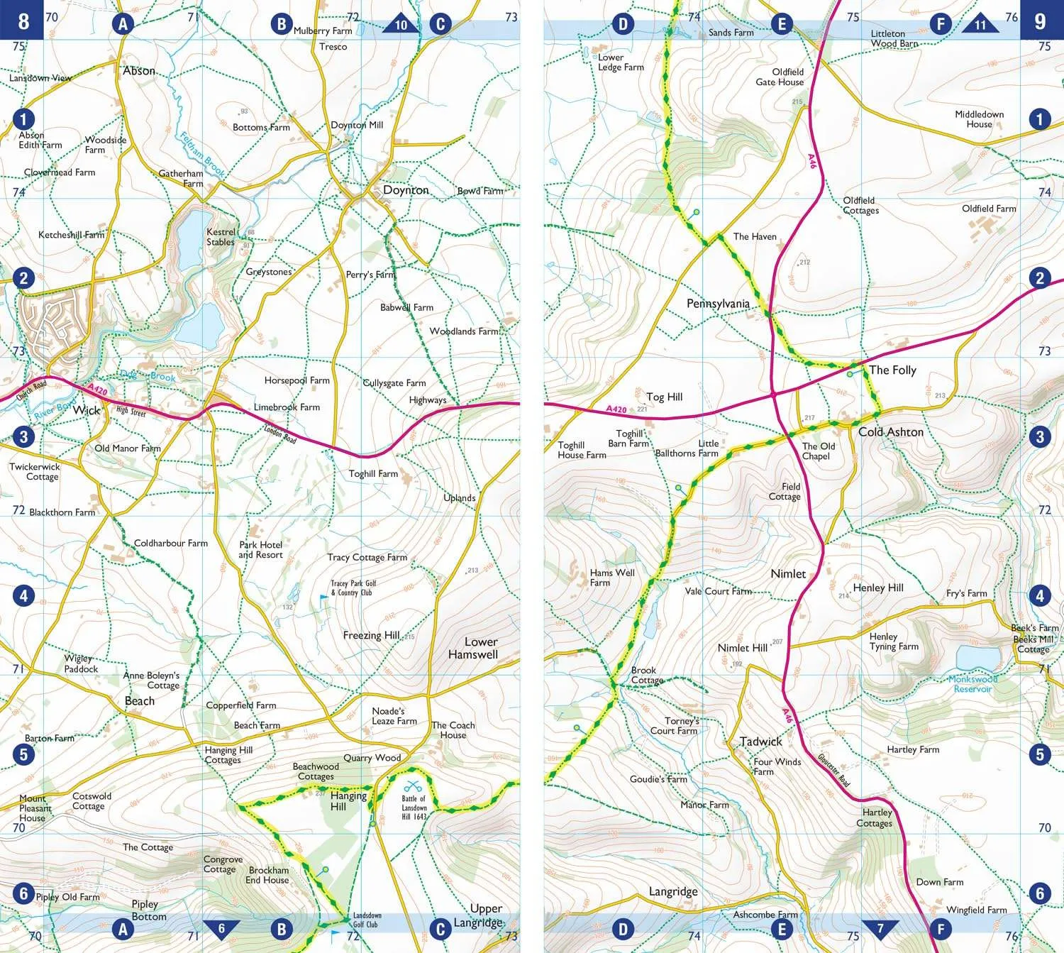 A-Z Cotswold Way National Trail Map