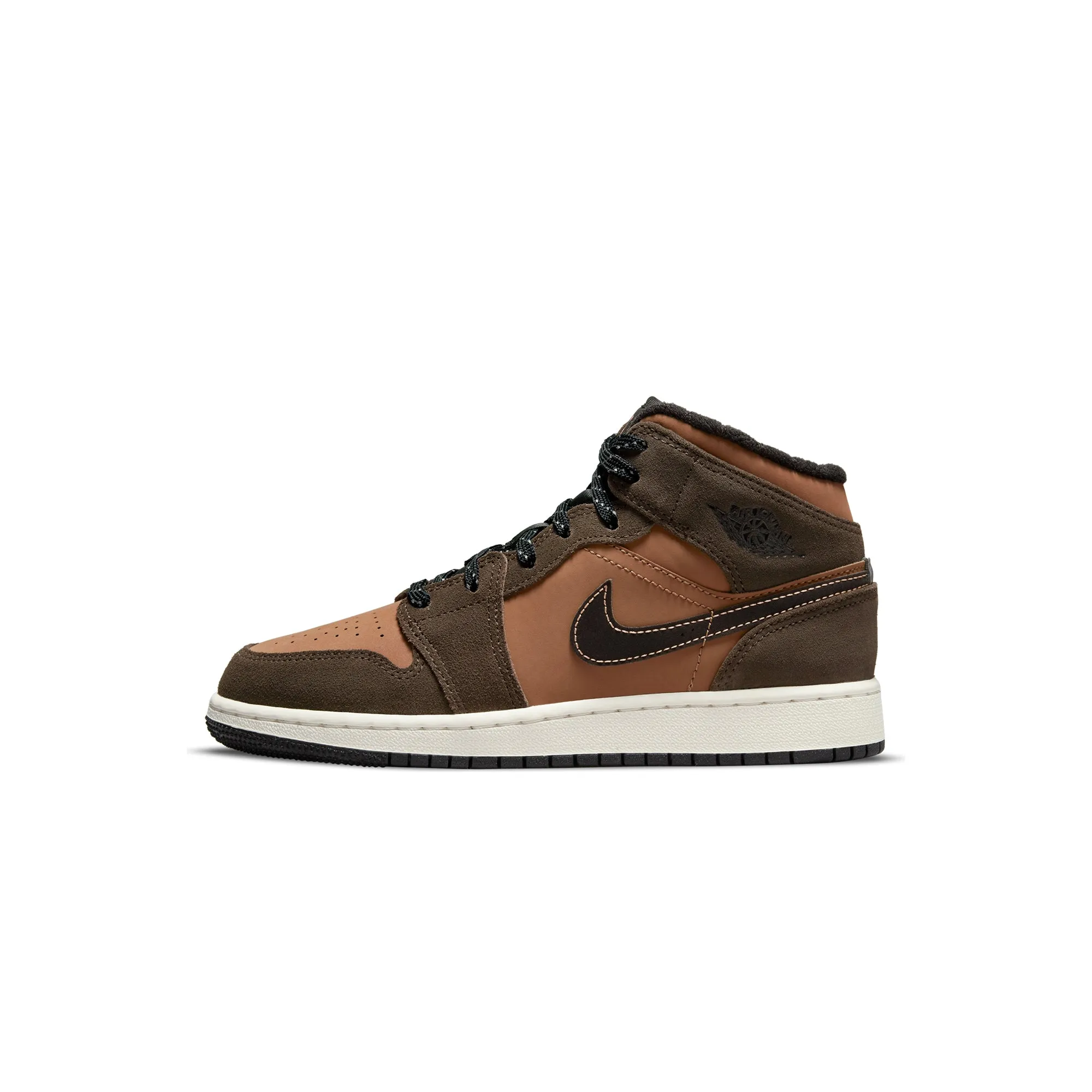 Air Jordan Kids 1 Mid SE Shoes 'Dark Chocolate'