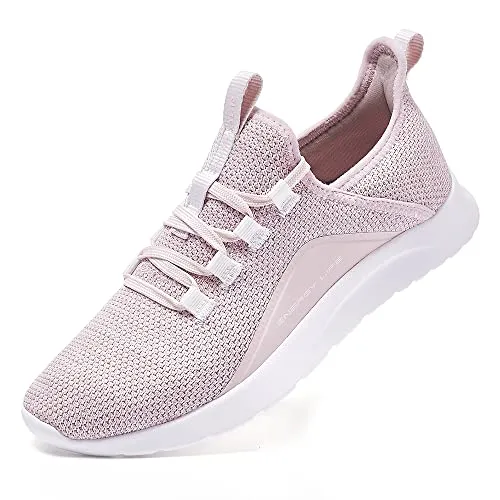 ALEADER Women's Energycloud Slip On Walking Shoes Pure Running Shoes for Gym Workout Treadmill Running Errands White Gray Size 6 US