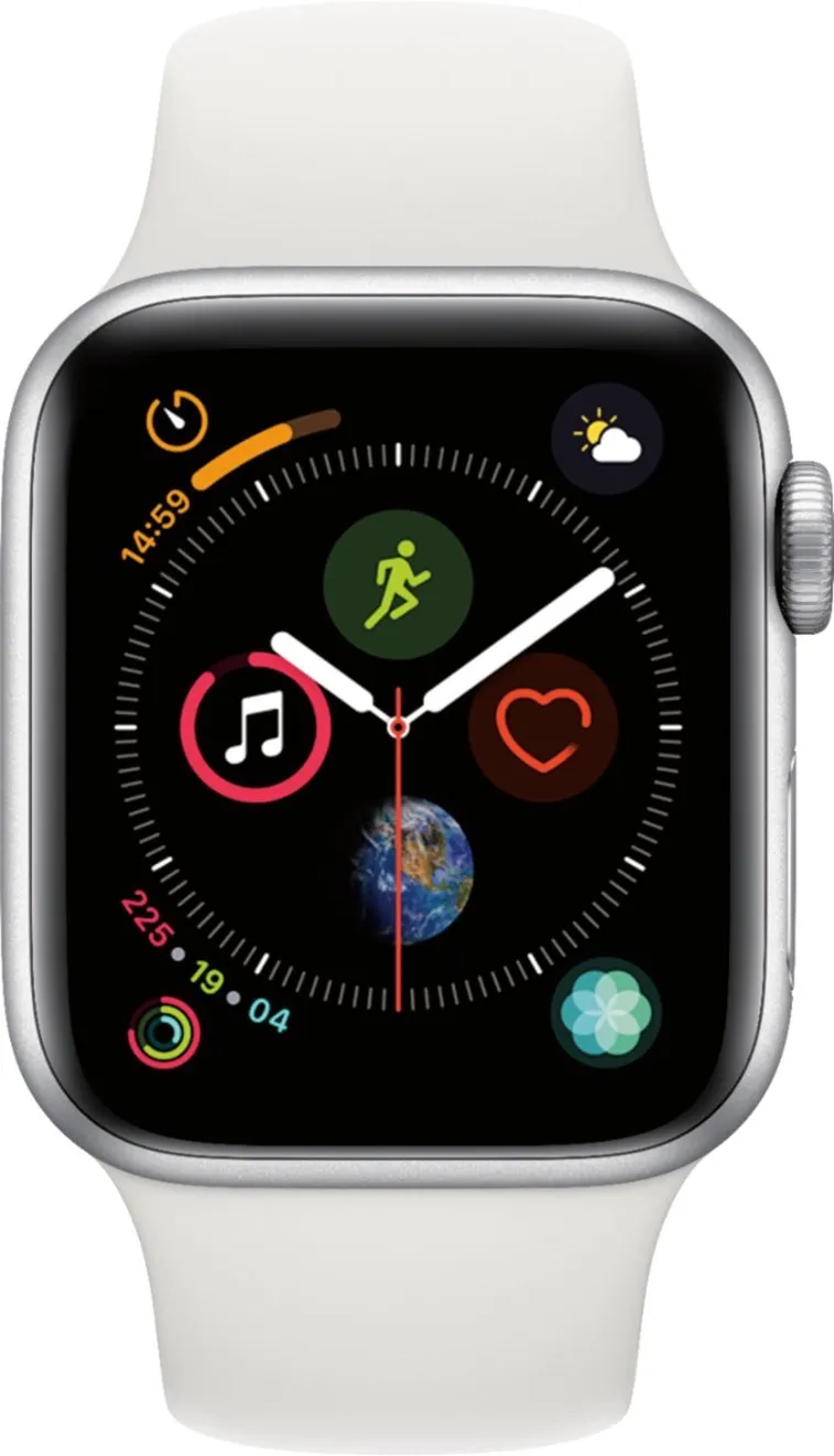 Apple Watch Series 4 (GPS) 40mm Silver Aluminum Case with White Sport Band - Silver Aluminum