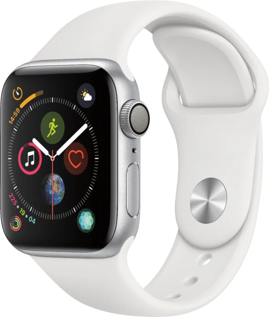 Apple Watch Series 4 (GPS   Cellular) 40mm Silver Aluminum Case with White Sport Band - Silver Aluminum