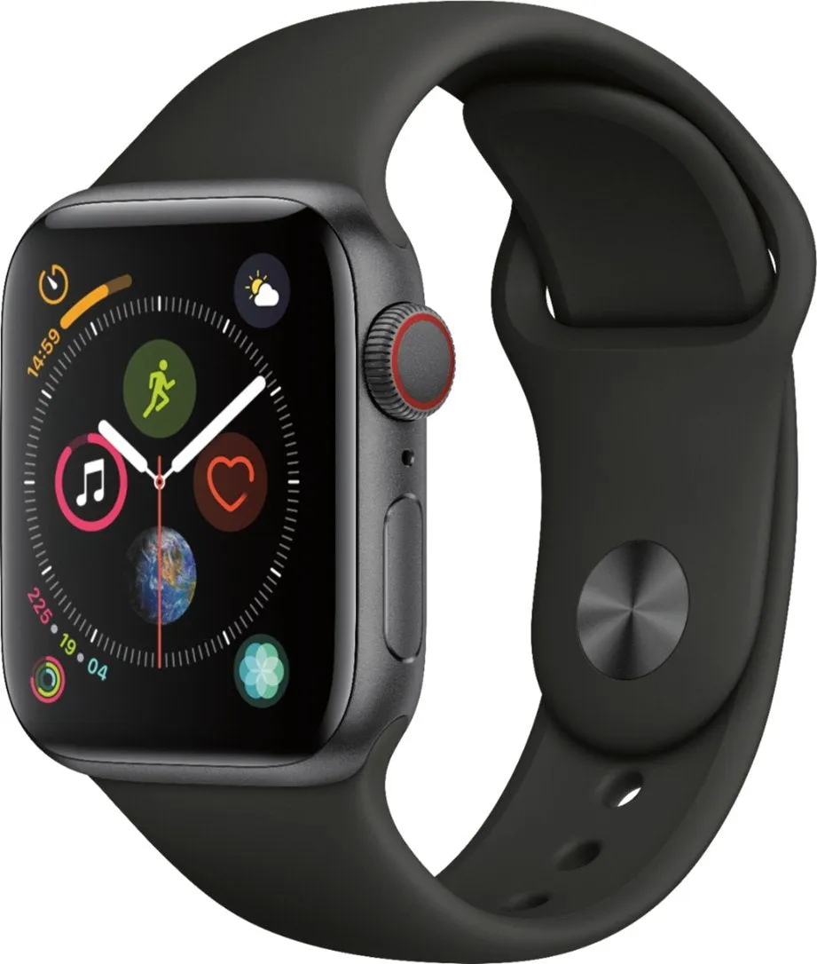 Apple Watch Series 4 (GPS   Cellular) 40mm Space Gray Aluminum Case with Black Sport Band - Space Gray