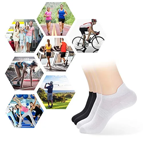 ATBITER Ankle Socks Womens and Men 8/6Pairs Thin Athletic Running Low Cut No Show Socks With Heel Tab