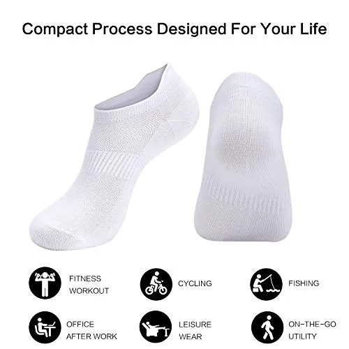 ATBITER Ankle Socks Womens and Men 8/6Pairs Thin Athletic Running Low Cut No Show Socks With Heel Tab