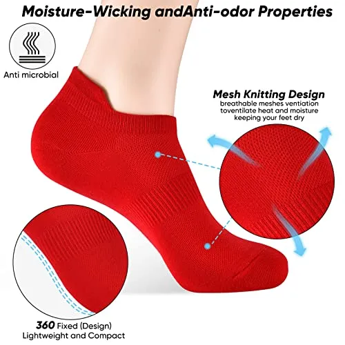 ATBITER Ankle Socks Womens and Men 8/6Pairs Thin Athletic Running Low Cut No Show Socks With Heel Tab