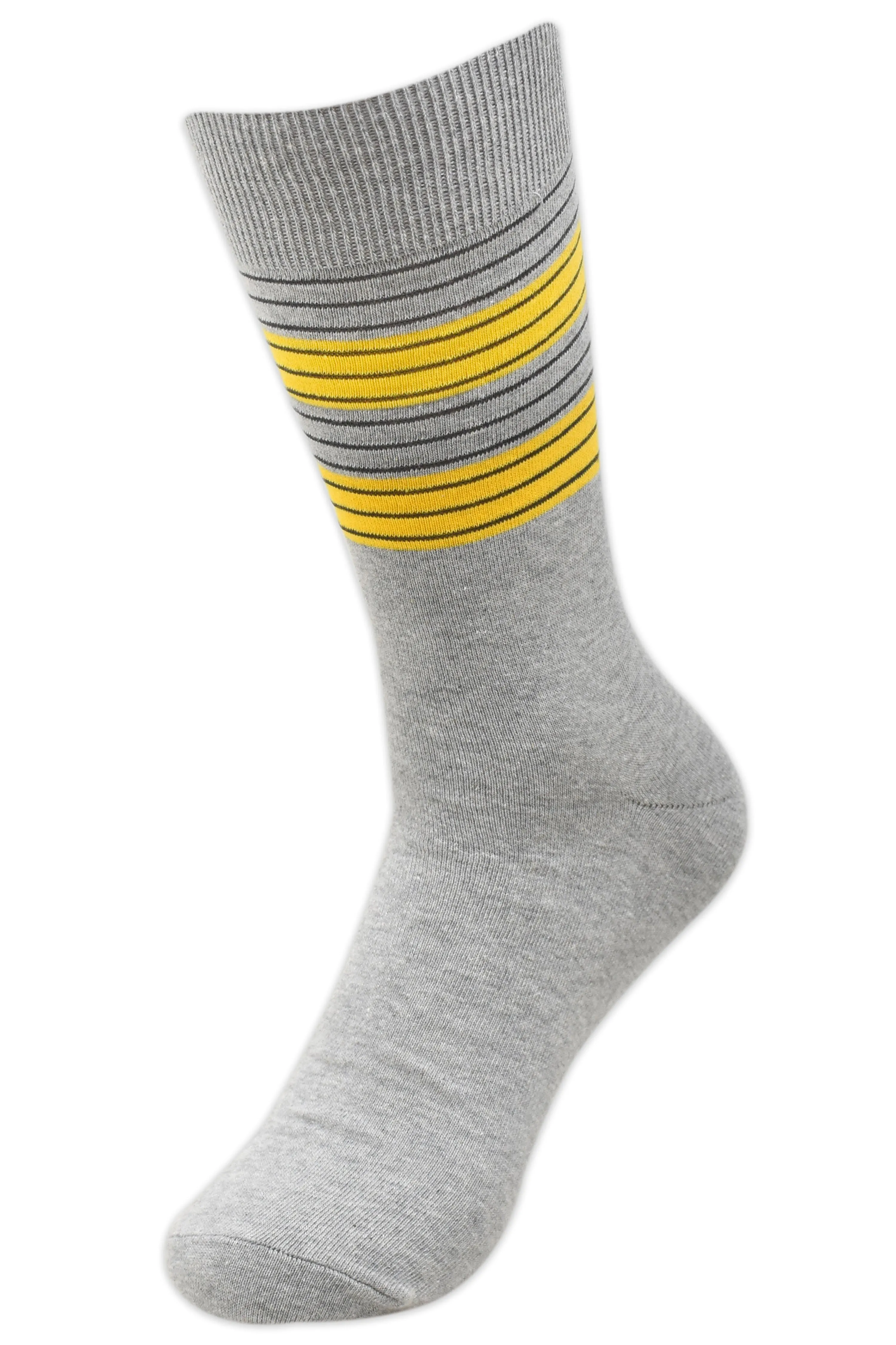 Balenzia Men's Striped Cotton Crew Socks-3 Pair/1U Pack