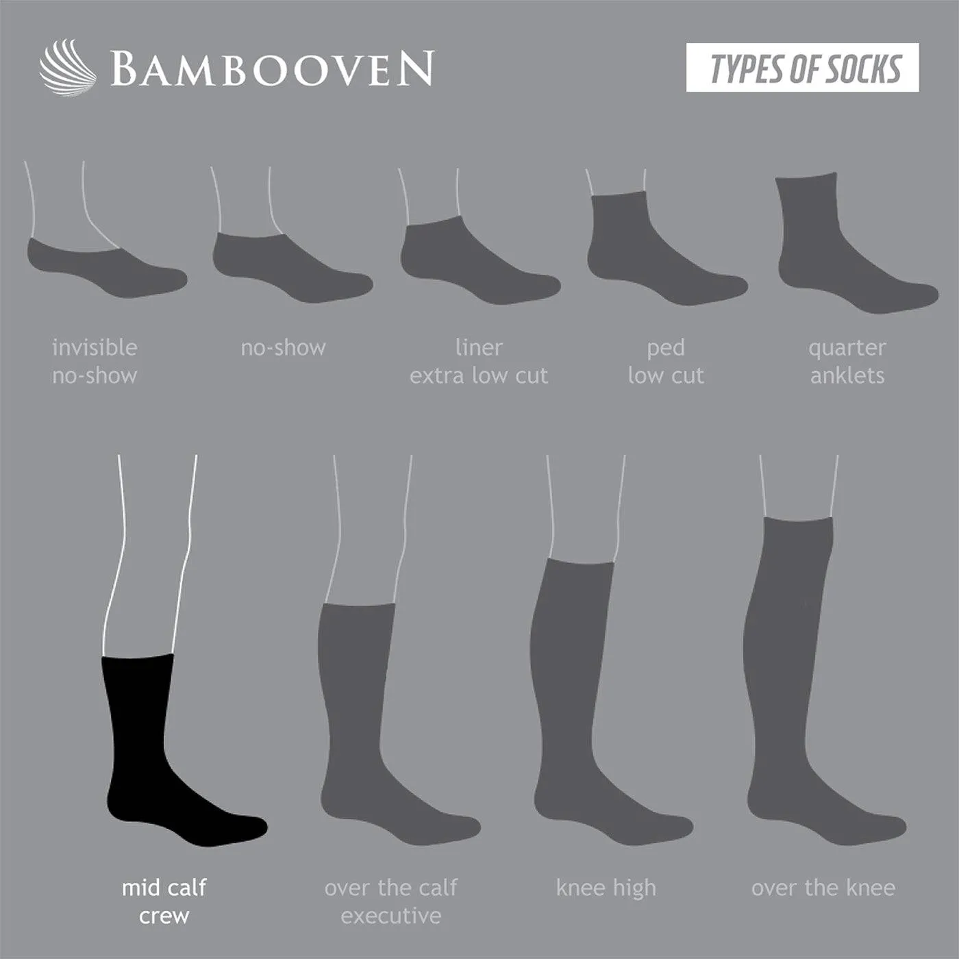 Bambooven Men’s Lightweight Black Dress and Trouser Socks "Black" – Premium Bamboo, Super Soft, Odor Free and Breathable, Crew Socks (8 Pack)-633