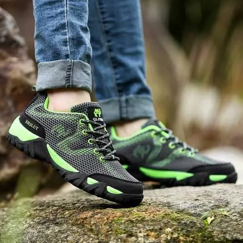 Big Size Unisex Outdoor Lace Up Athletic Shoes Breathable Hiking Shoes