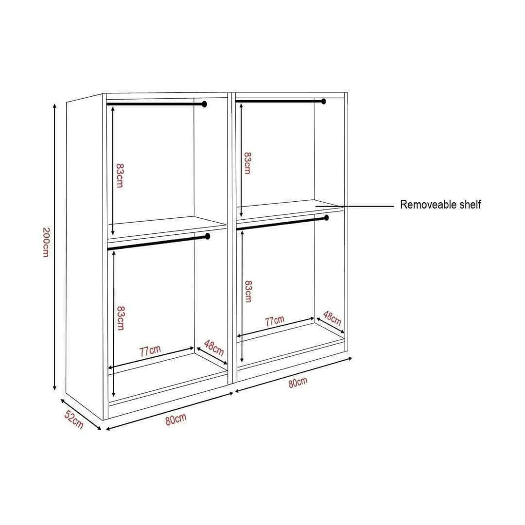 Borese 4 Open Door Wardrobe