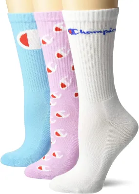 Champion LIFE Women's 3-Pack Mixed Print Crew Socks