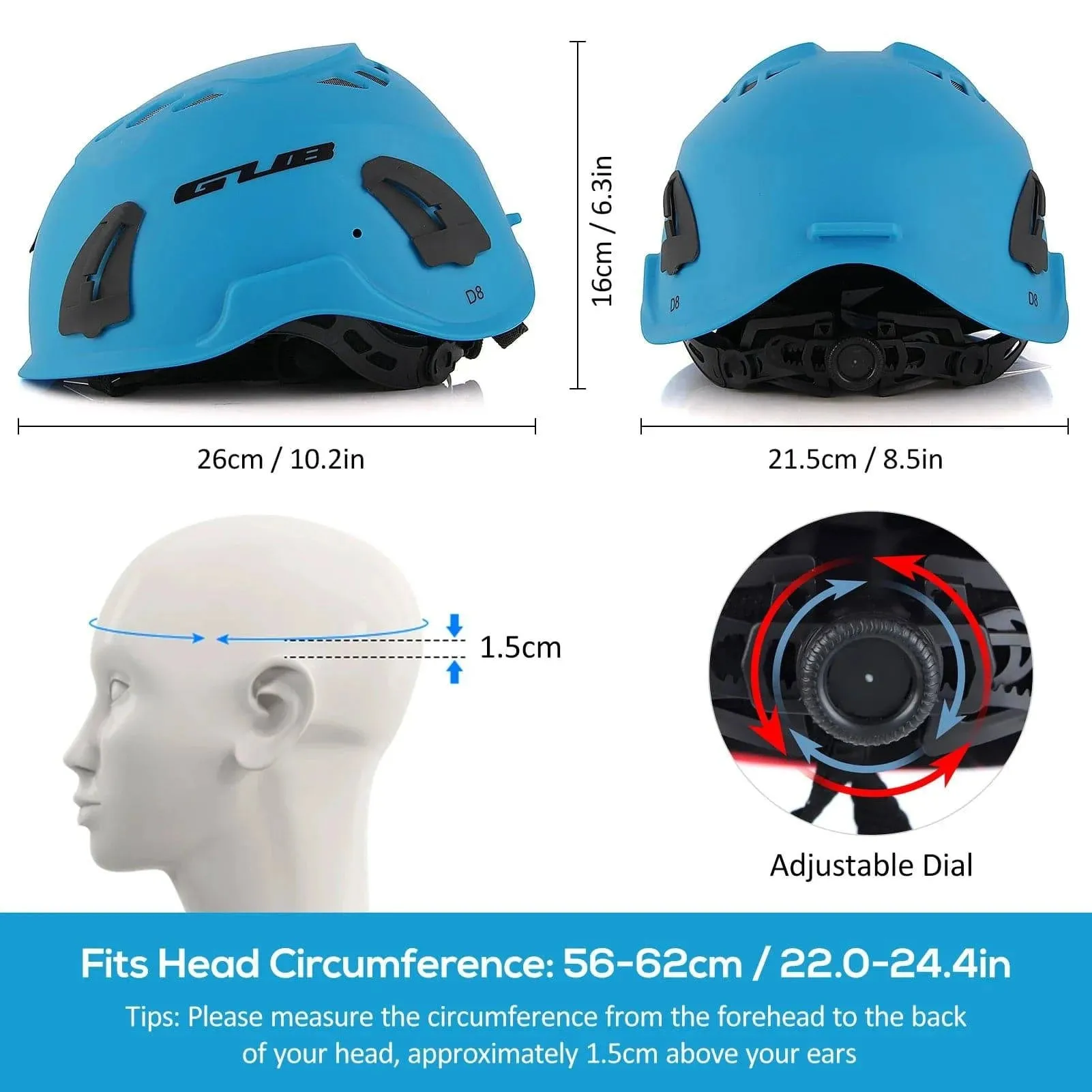 Climbing Helmet Cycling Safety Helmet with Headlamp Earmuff Taillight Attachment Points for Hiking Climbing Caving