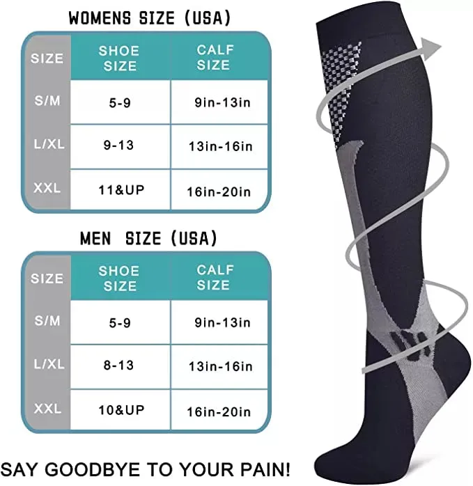 Compression Socks 20-30mmHg Pain Relief Socks Cycling Varicose Veins