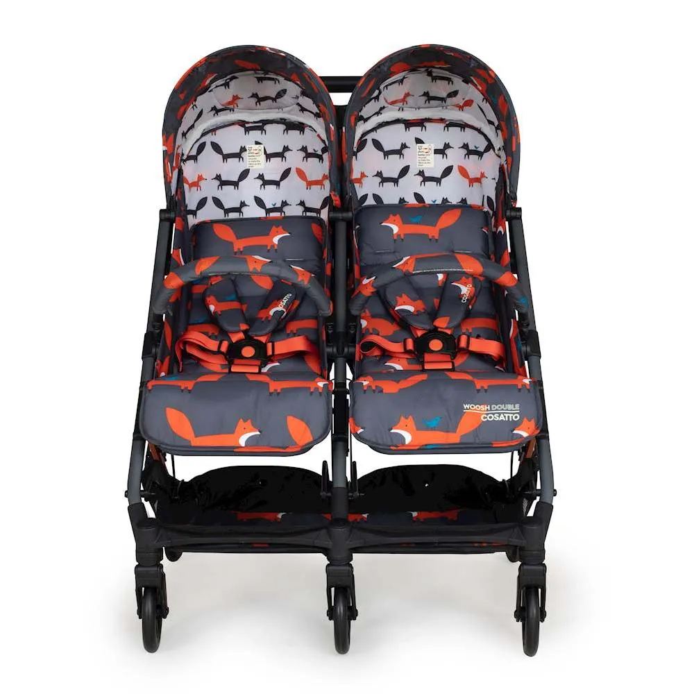 Cosatto Woosh Double Pushchair Charcoal Mister Fox