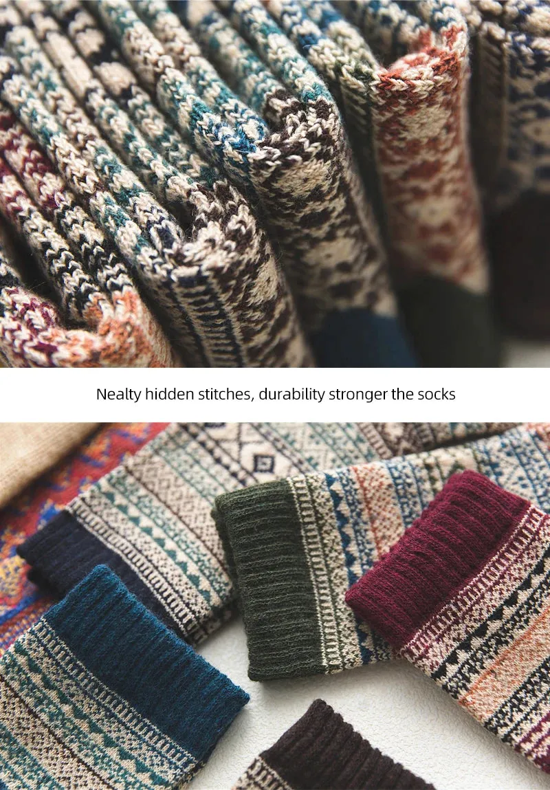 Cozy Up with 5-Pairs Wool Winter Socks for Men and Women