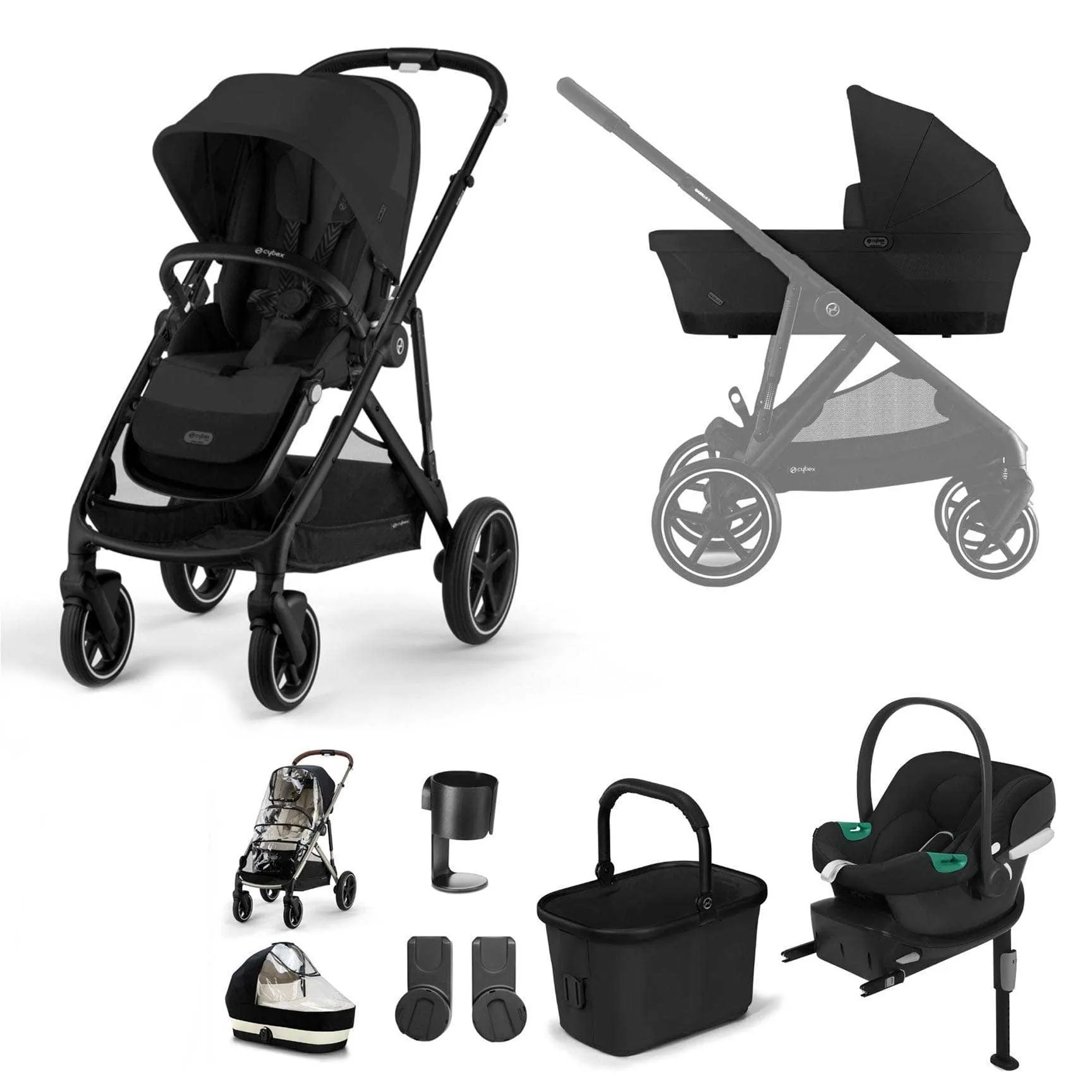 Cybex Gazelle S Comfort Bundle in Black/Moon Black