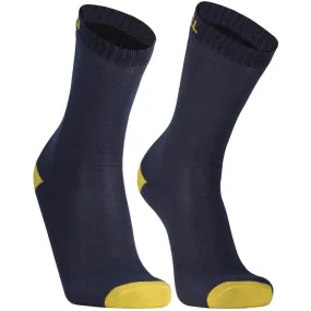 Dexshell Ultra Thin Crew Socks Navy Lime Yellow  L