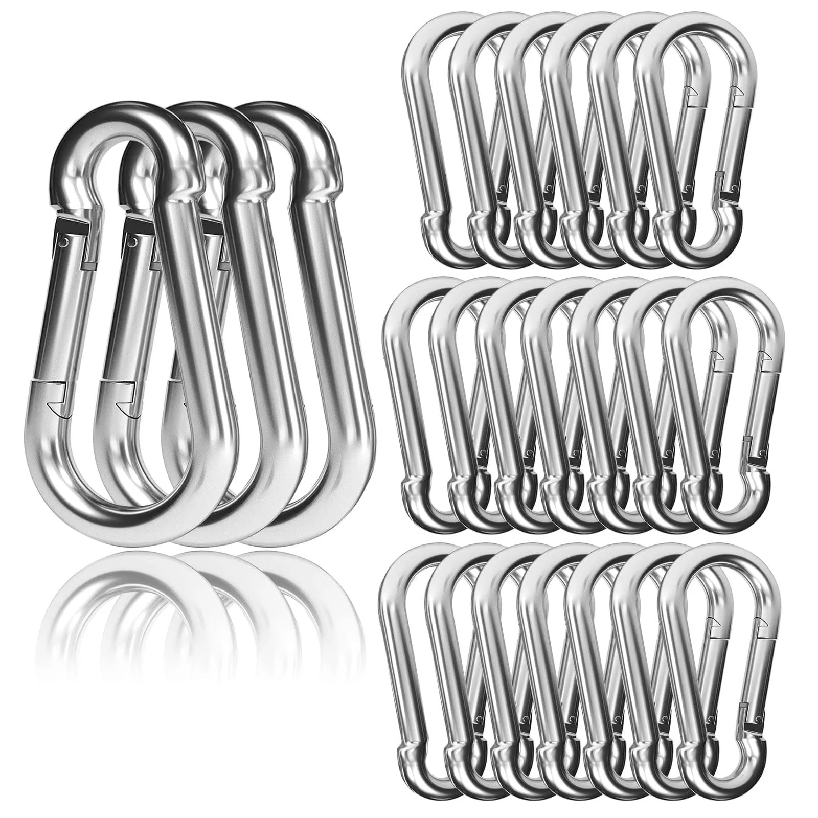 EPHECH 30PCS 4" Heavy Duty Spring Snap Hook, M10 3/8" Galvanized Steel Carabiner Clip Qiuck Link Spring Snap Hook, 770LBS Holding Capacity Keychain Buckle for Swing Hammock Gym Outdoor