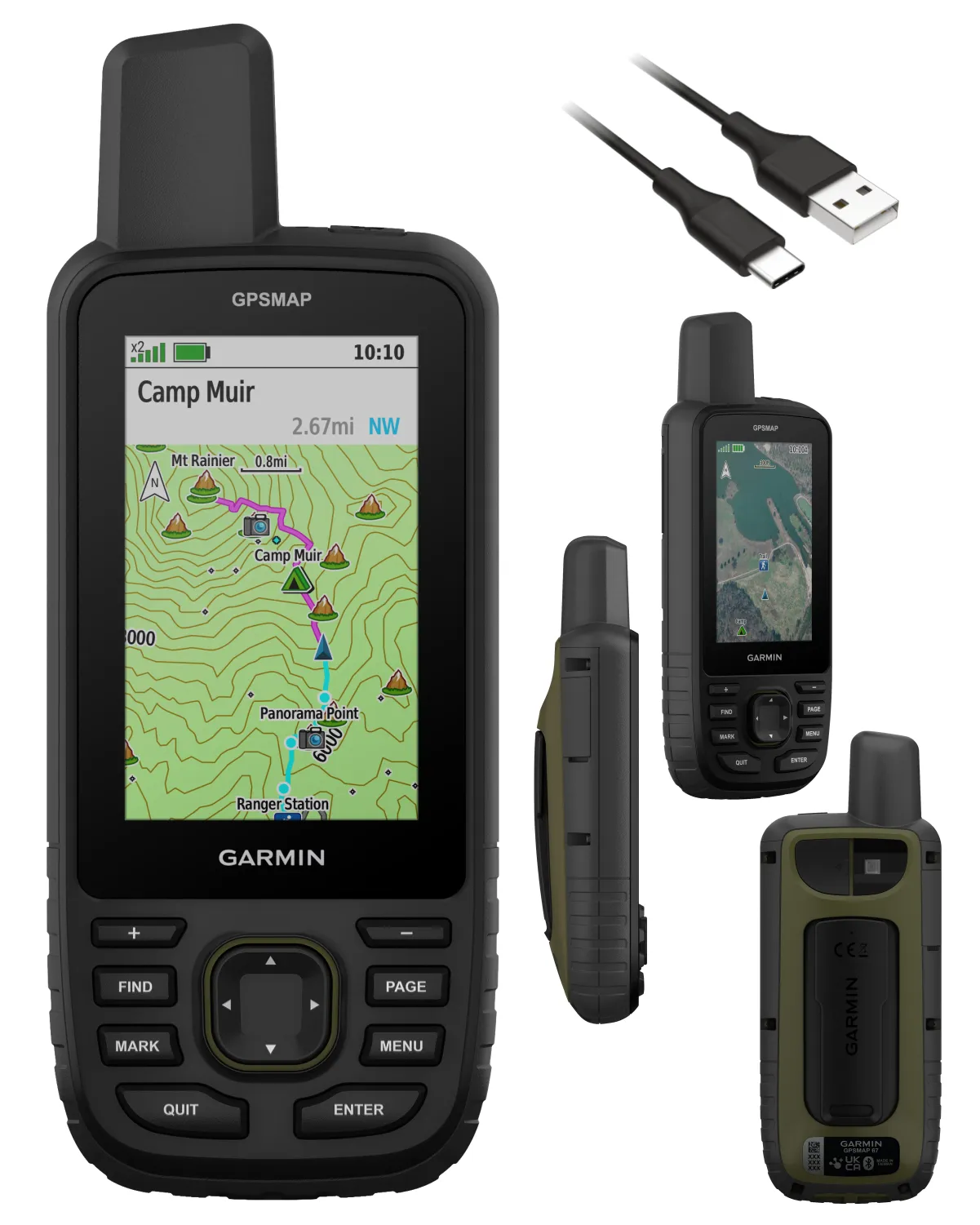 Garmin GPSMAP 67 Rugged GPS Hiking Handheld, Expanded GNSS Support, 3in Display