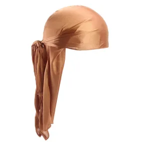 Gold Durag Silky Feel Doo Head Wrap Bandana Soft Cap Unisex Mens Womens Wrap