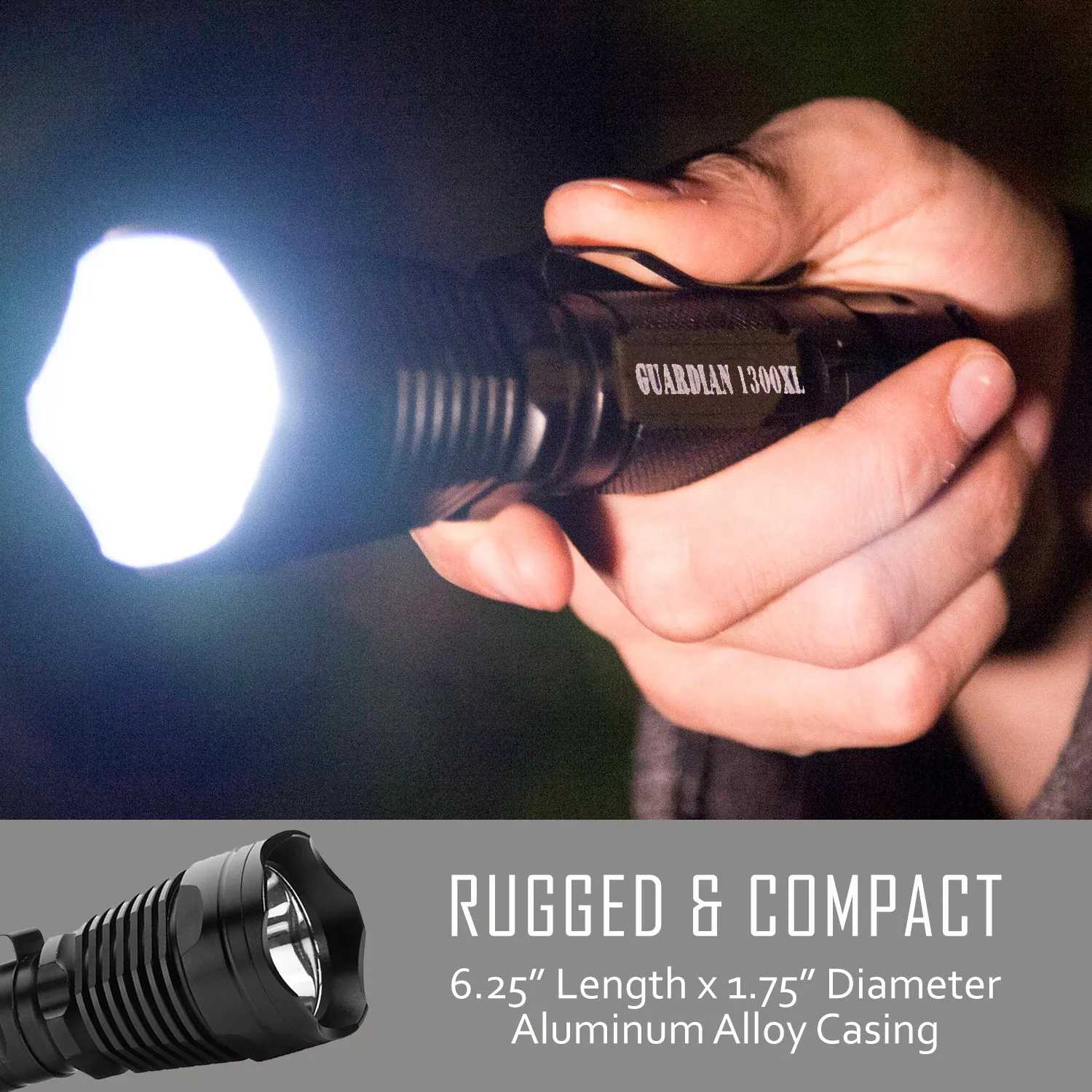 Guardian 1300 Rechargeable Tactical Flashlight