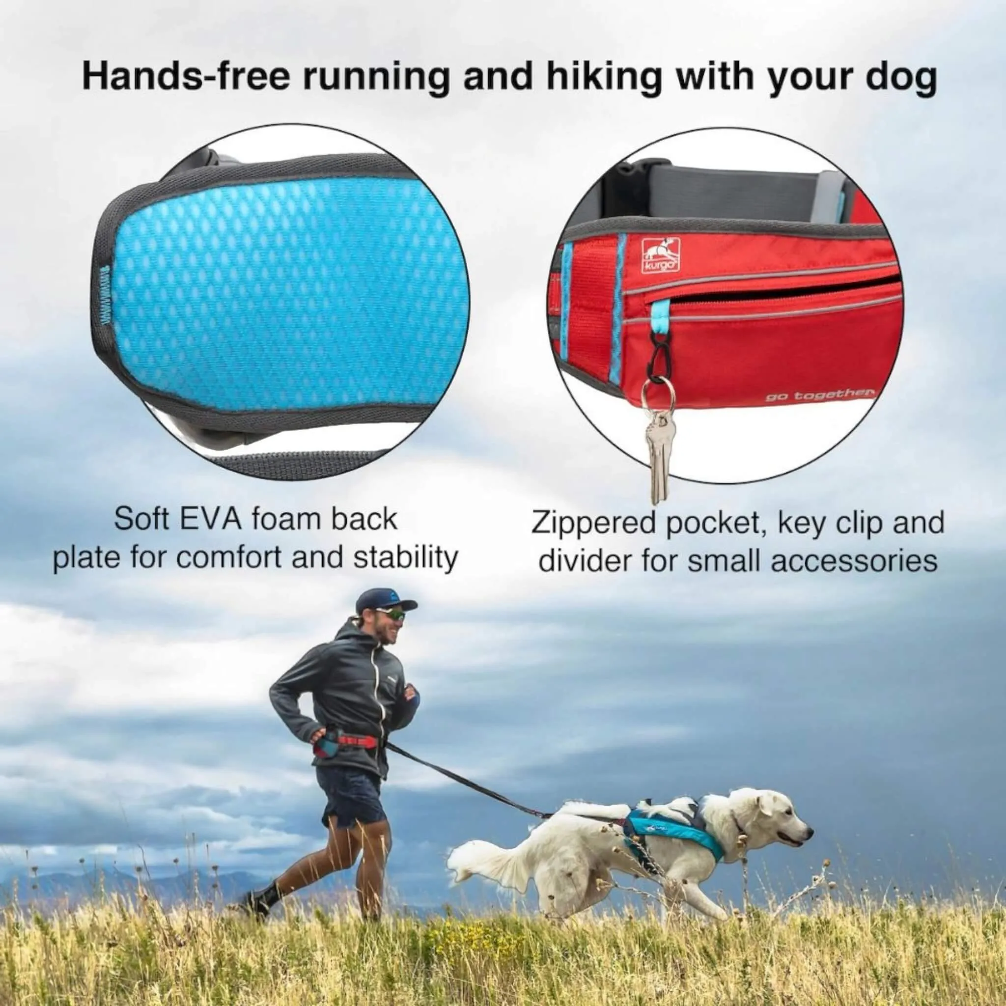 Hands-Free On-Trail Dog Running Belt