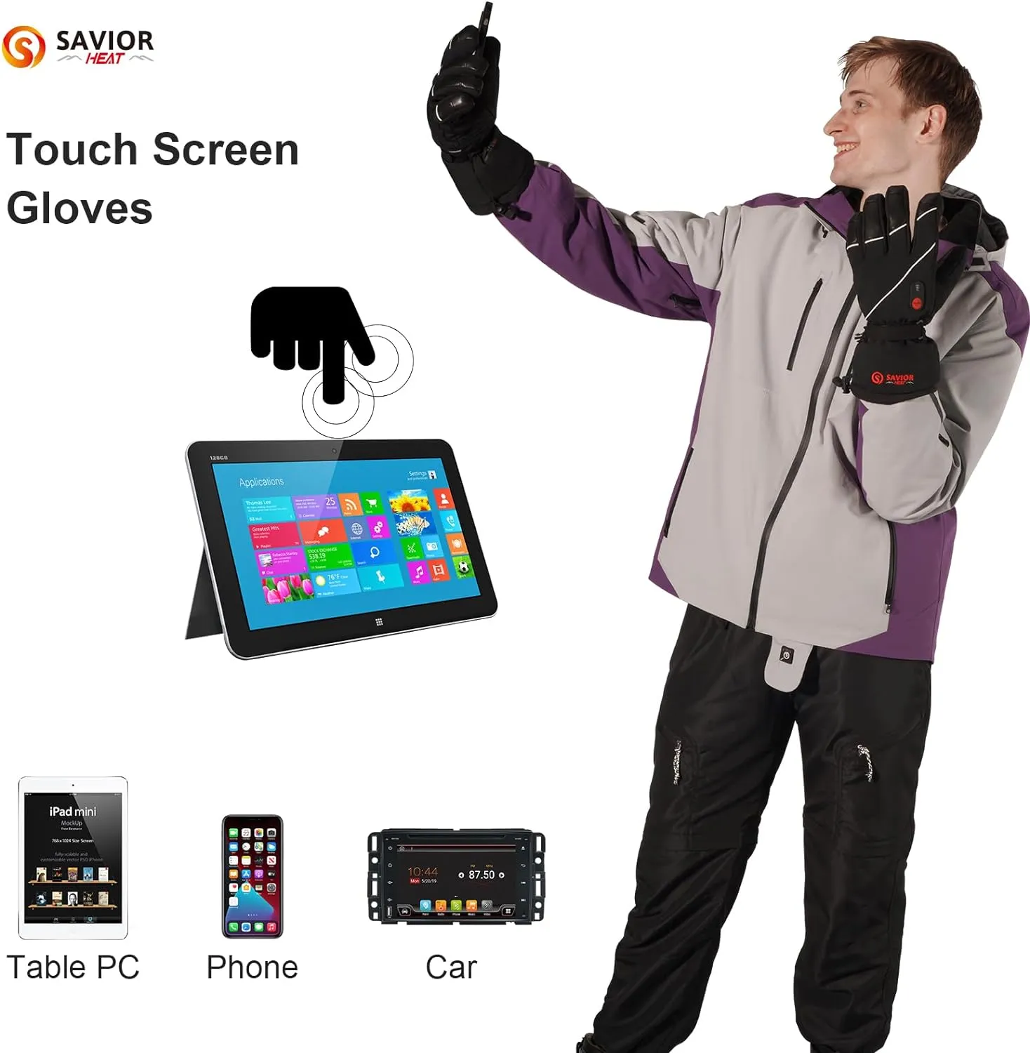 Heated Gloves for Men Women, Rechargeable Electric Heated Gloves