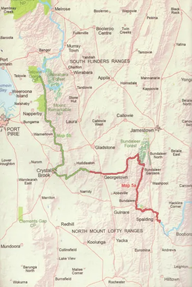 Heysen Trail Map 5: Spalding to Wirrabara Forest