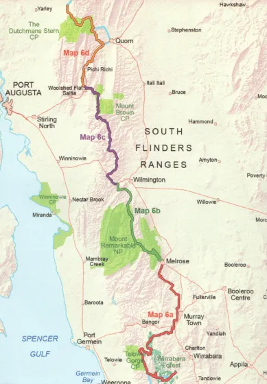 Heysen Trail Map 6: Wirrabara Forest to Dutchmans Stern Conservation Park