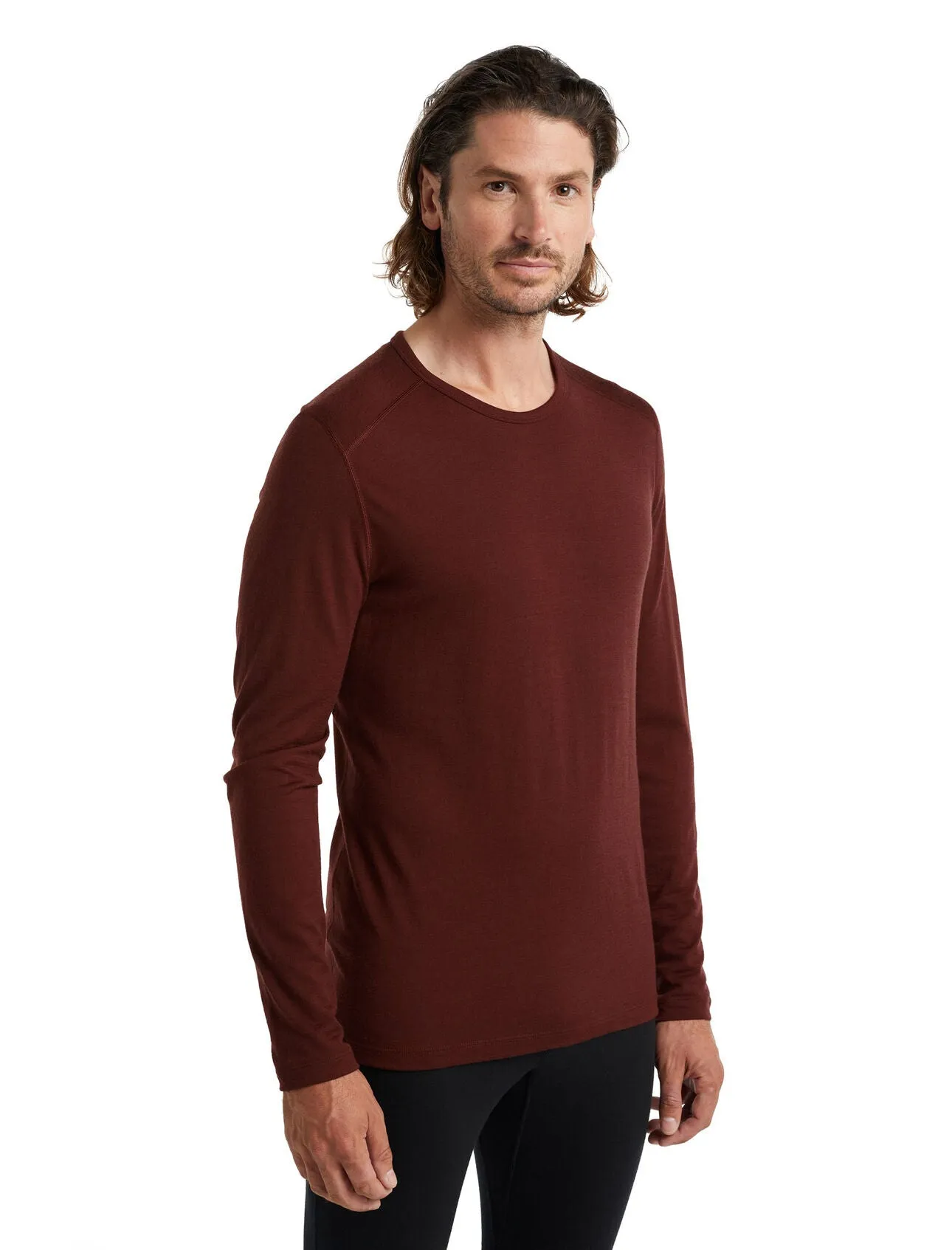 Icebreaker Mens 200 Oasis LS Crewe Espresso