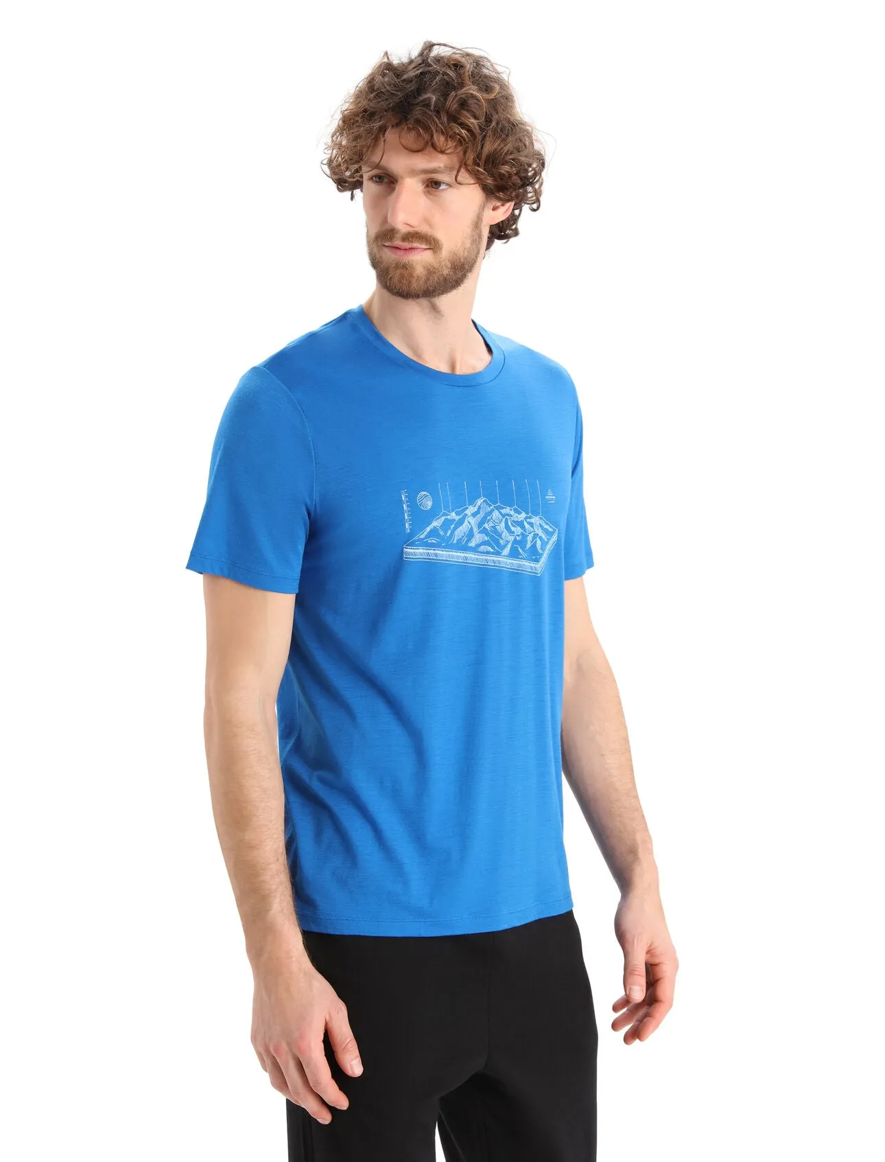 Icebreaker Mens Tech Lite II SS Tee Alps 3D Lazurite