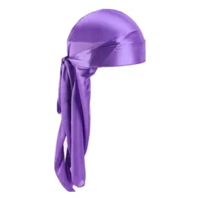 Purple Durag Silky Feel Doo Head Wrap Bandana Soft Cap Unisex Mens Womens Wrap