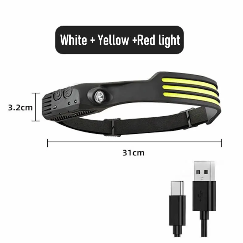 Rechargable Headlamp, Camping Accessories Gear, Waterproof Head Led Lights