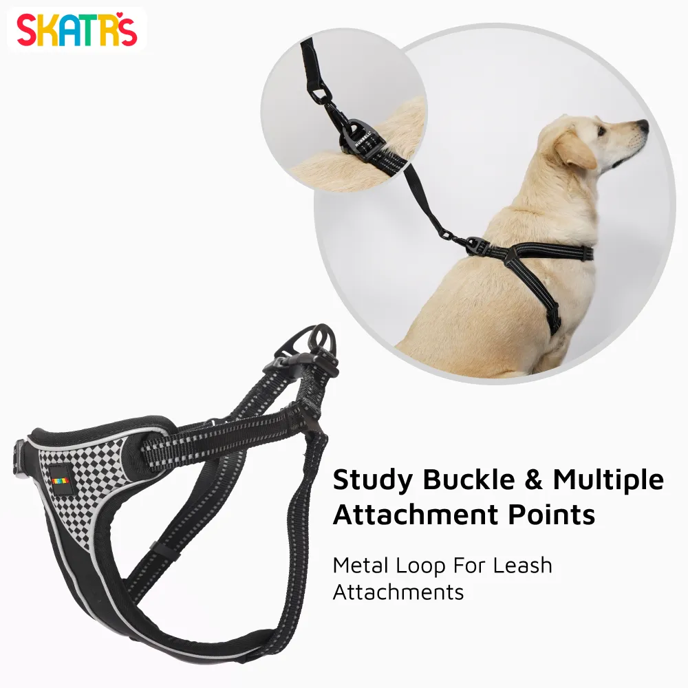 Skatrs Adventure in Style & Comfort Eclipse Padded Harness for Dogs (Black)