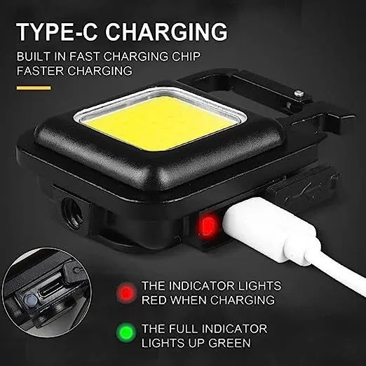 Square Mini LED COB Light Keychain 5 in 1