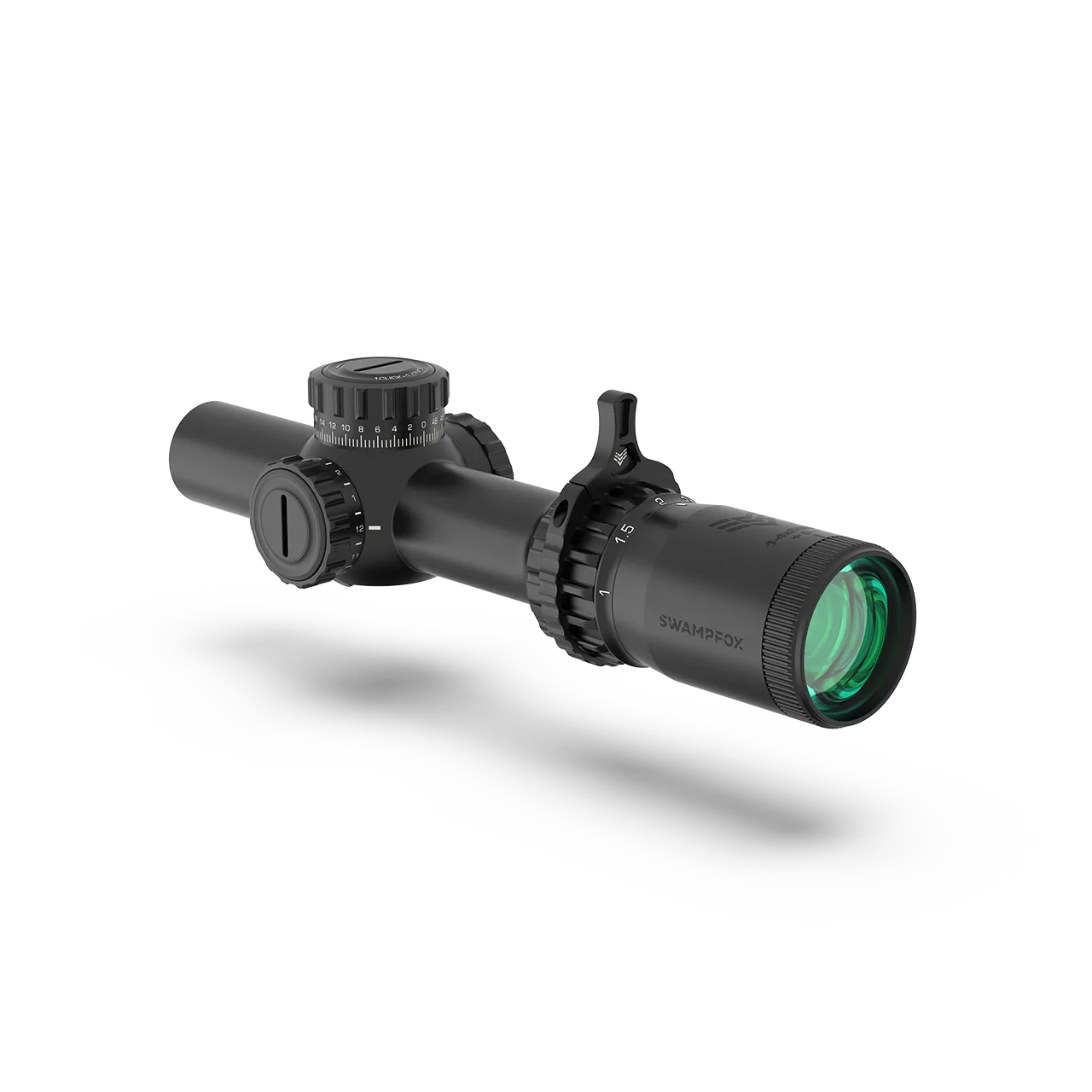 Swampfox Tomahawk II 1-4X24 SFP LPVO BFO Bright Fiber Optic Riflescope