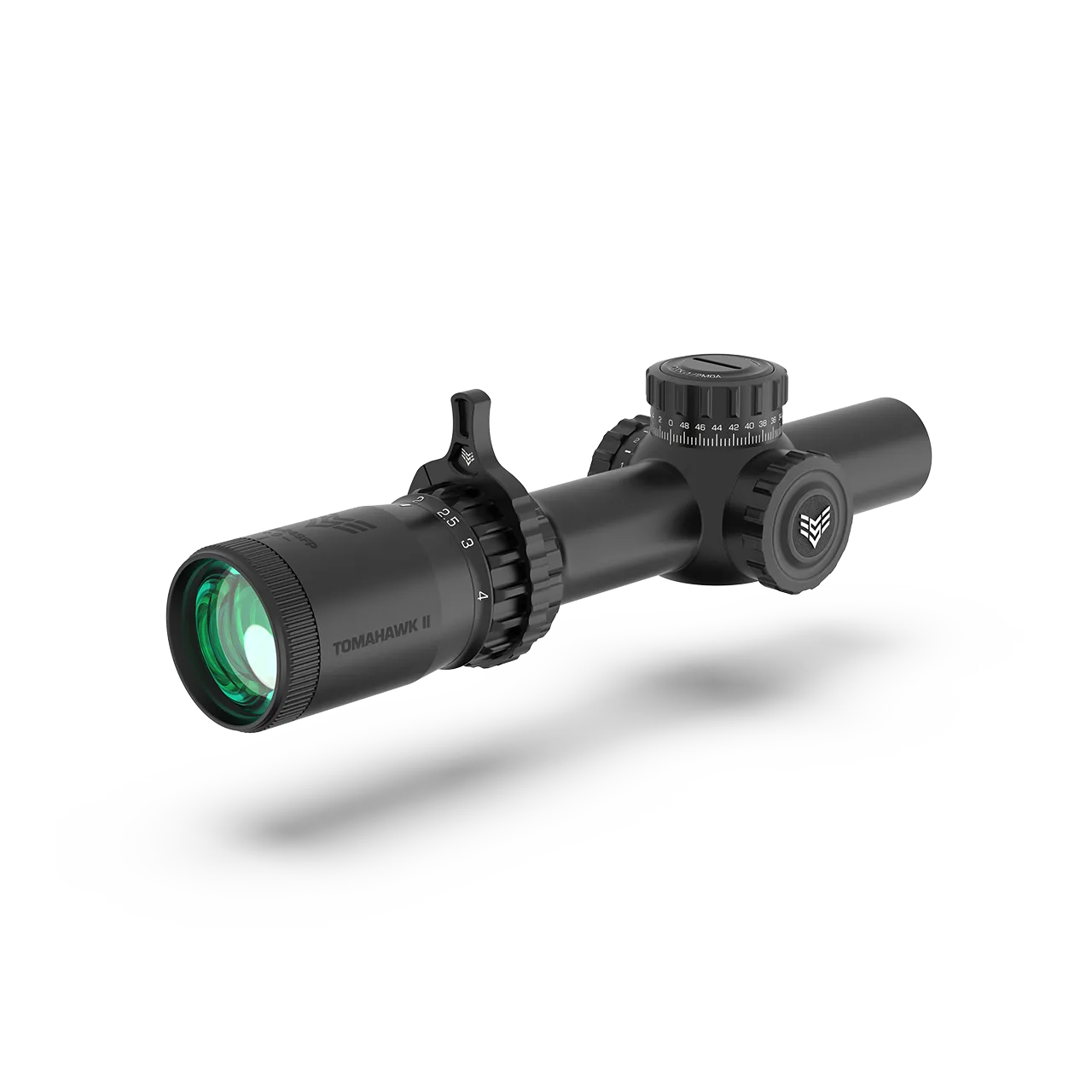 Swampfox Tomahawk II 1-4X24 SFP LPVO BFO Bright Fiber Optic Riflescope