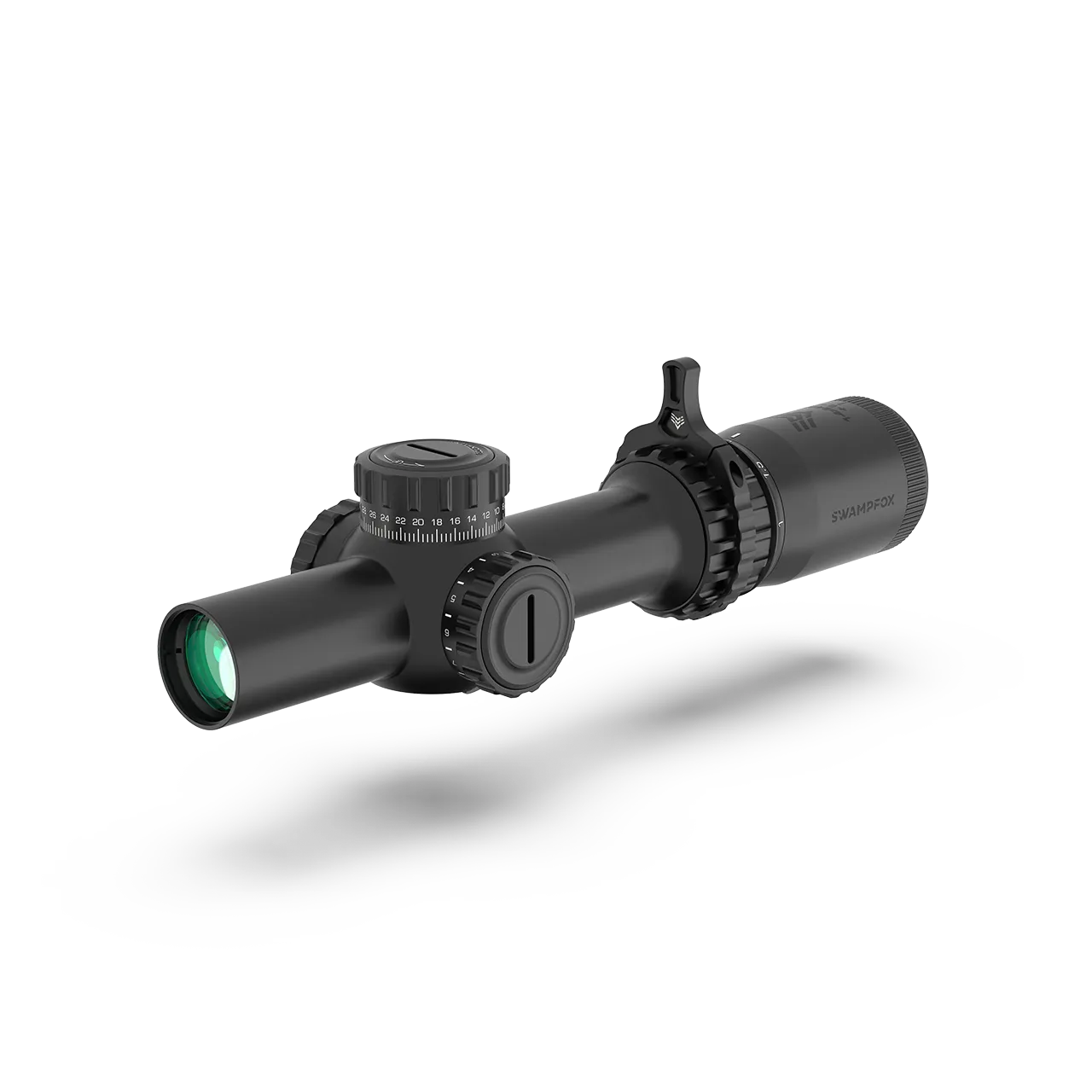 Swampfox Tomahawk II 1-4X24 SFP LPVO BFO Bright Fiber Optic Riflescope