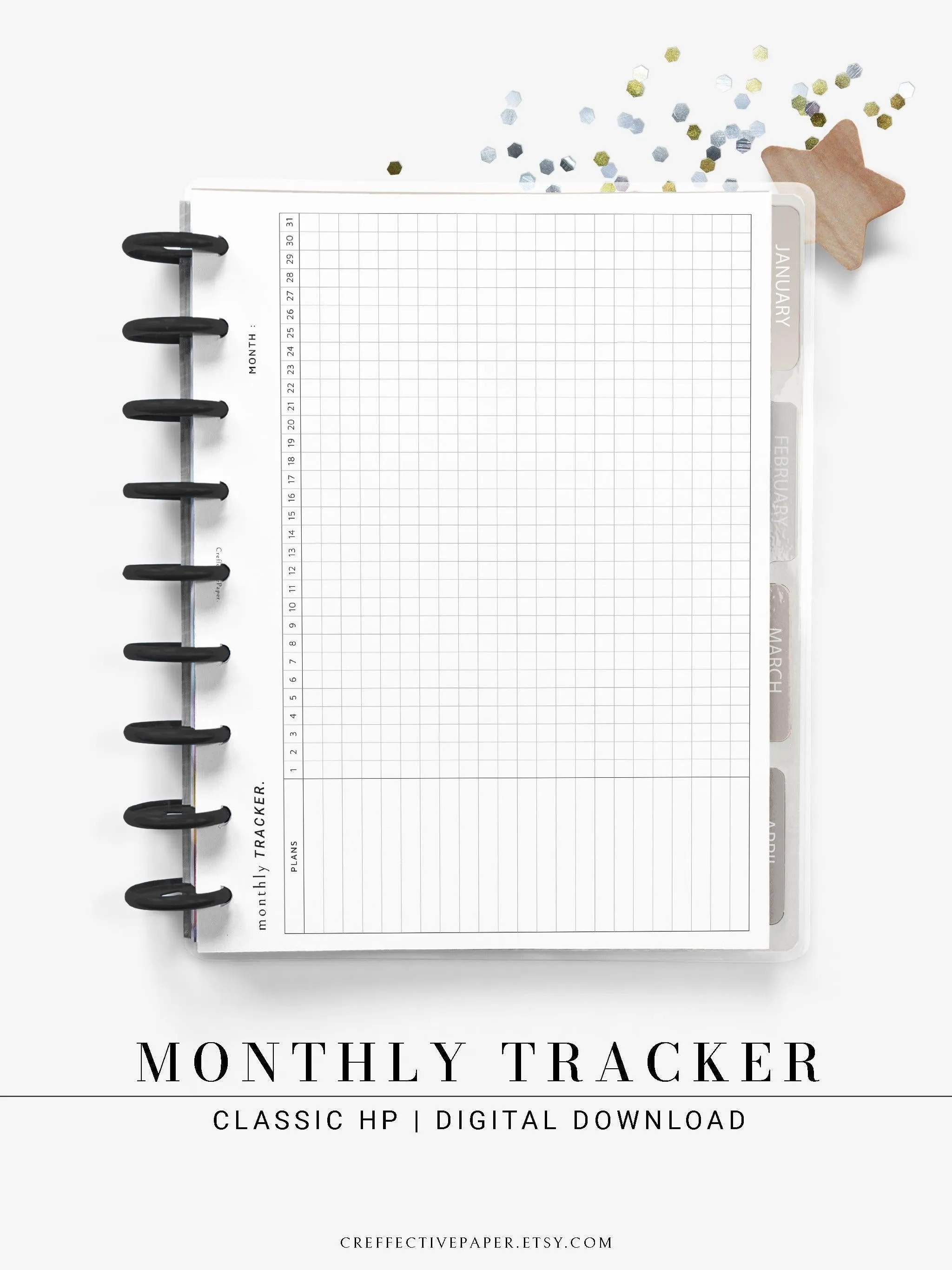 T101_M | Monthly Goal & Habit Tracker Template