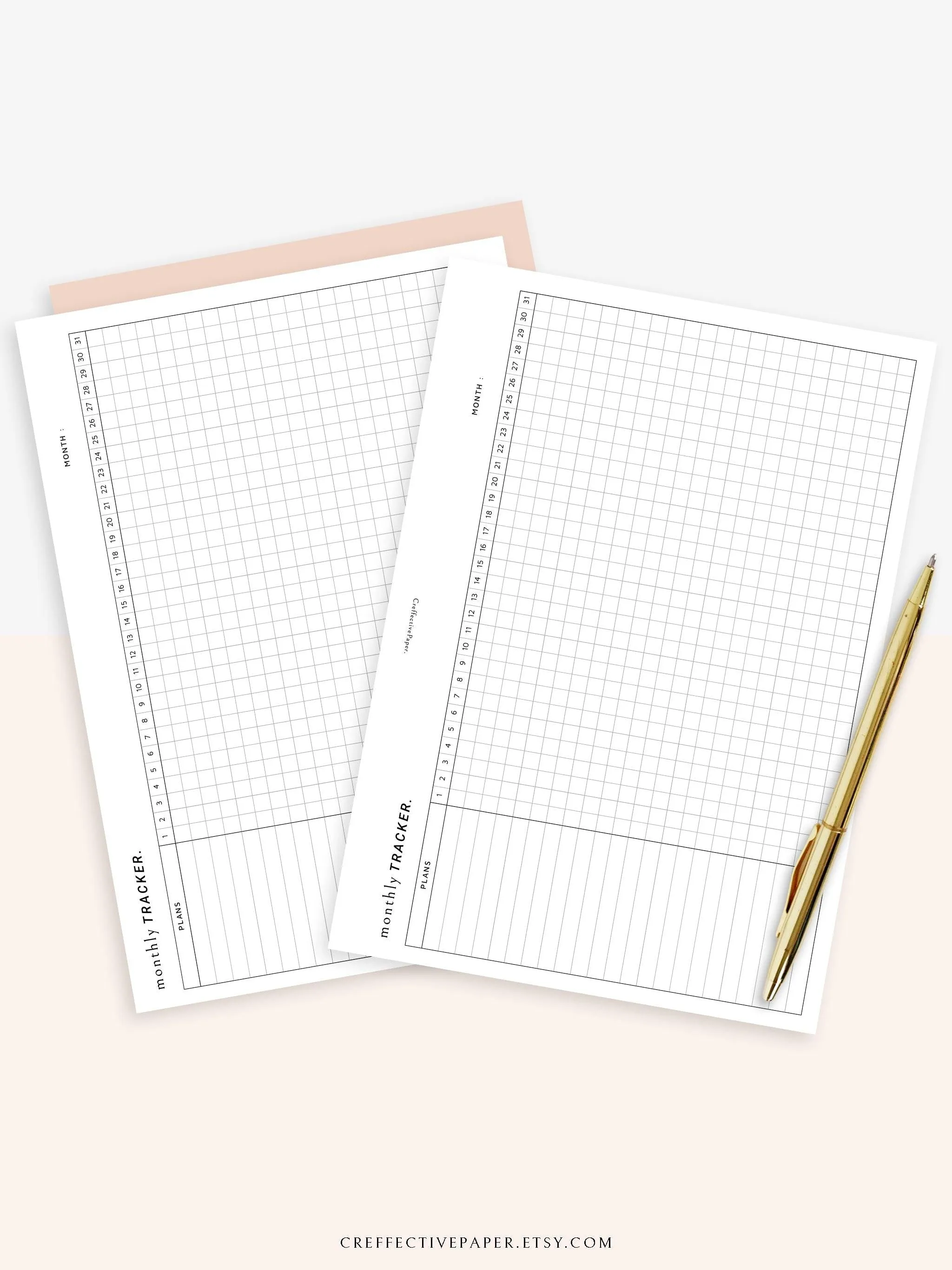 T101_M | Monthly Goal & Habit Tracker Template