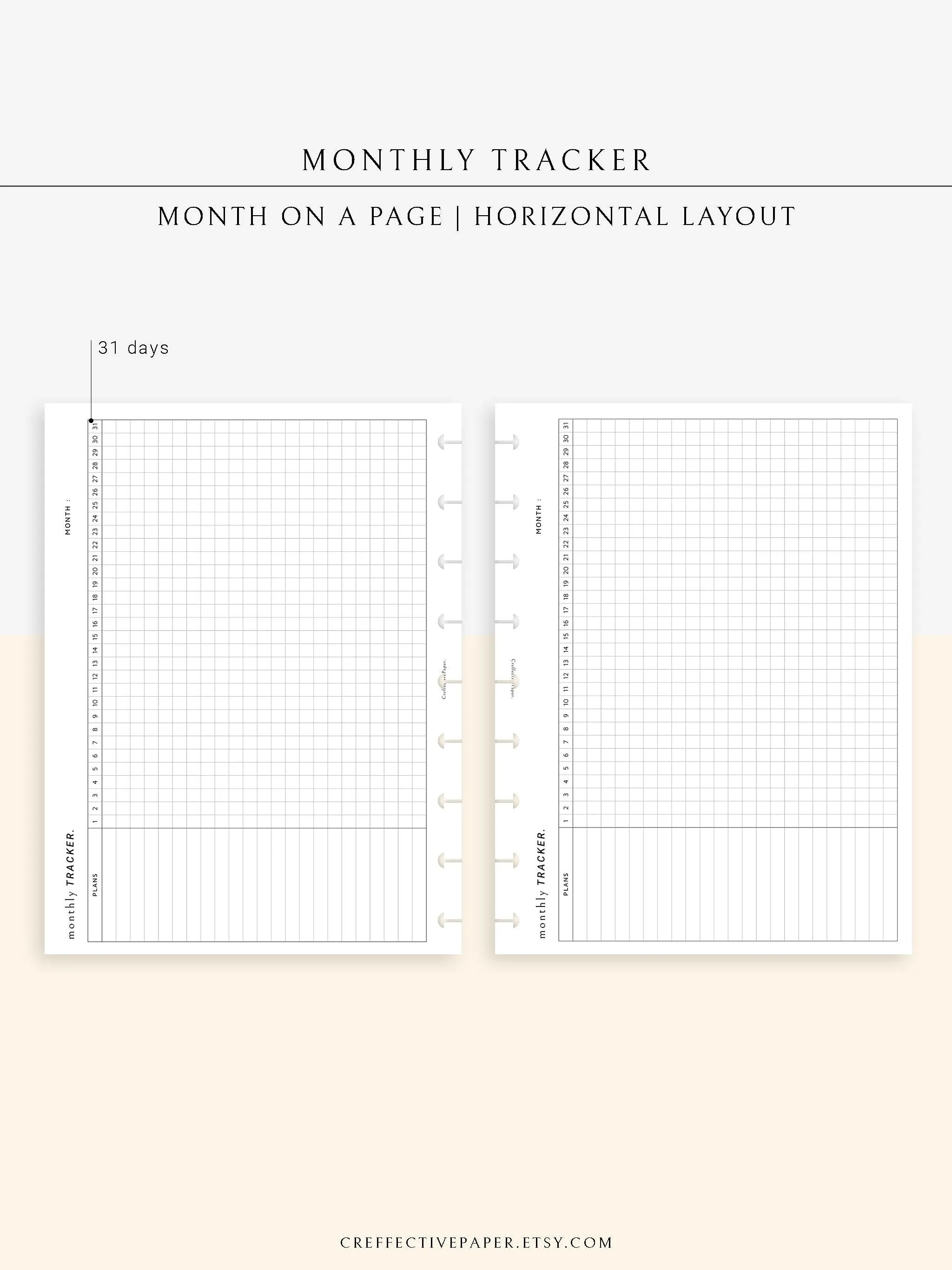 T101_M | Monthly Goal & Habit Tracker Template