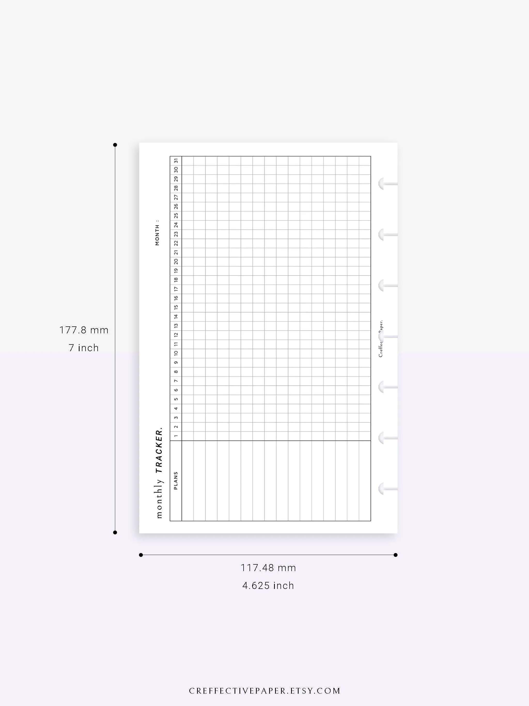 T101_M | Monthly Goal & Habit Tracker Template