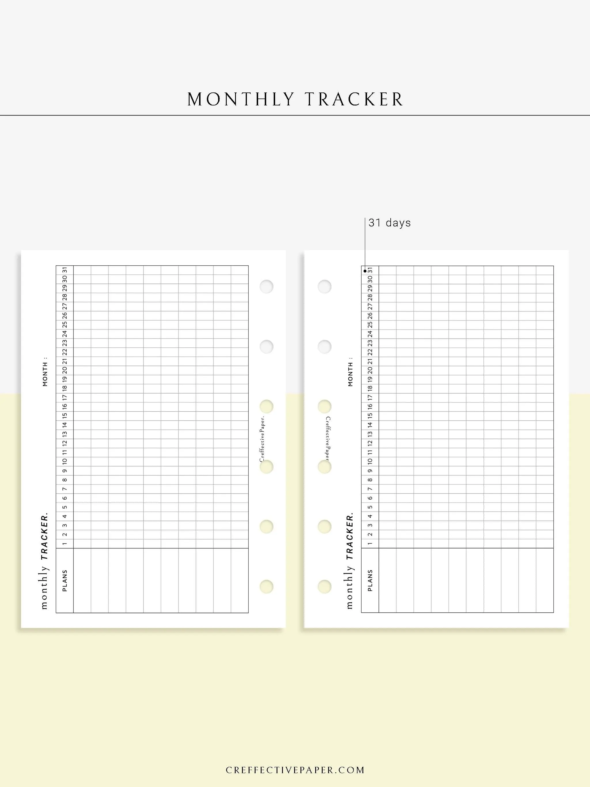 T101_M | Monthly Goal & Habit Tracker Template