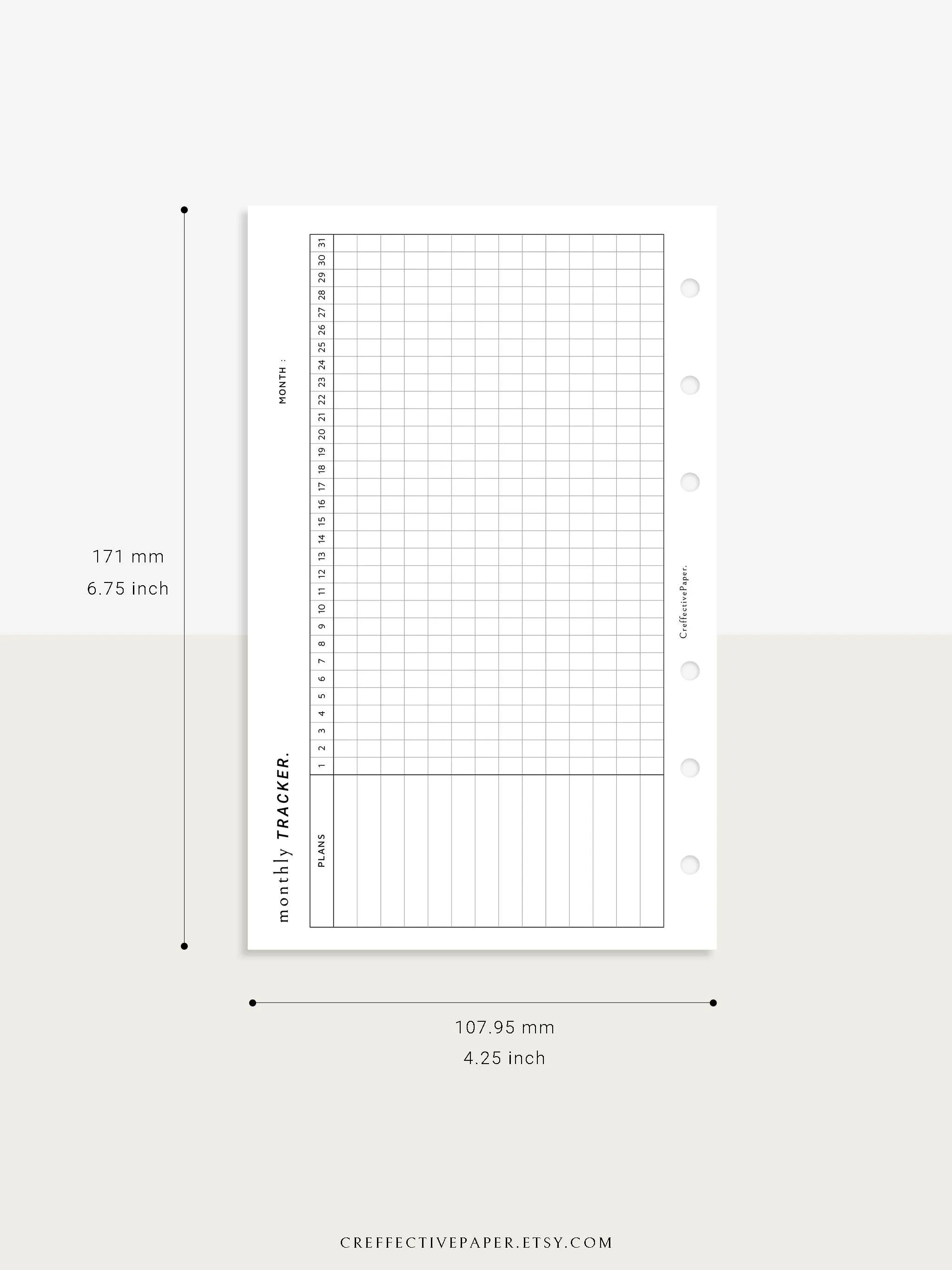 T101_M | Monthly Goal & Habit Tracker Template