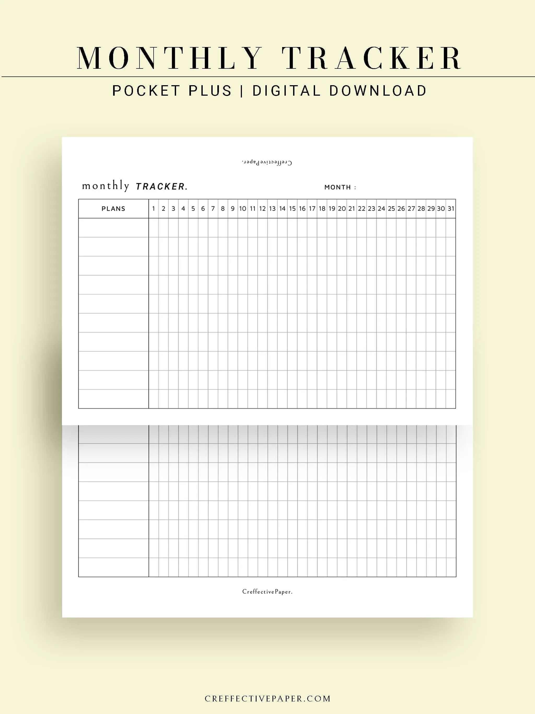 T101_M | Monthly Goal & Habit Tracker Template