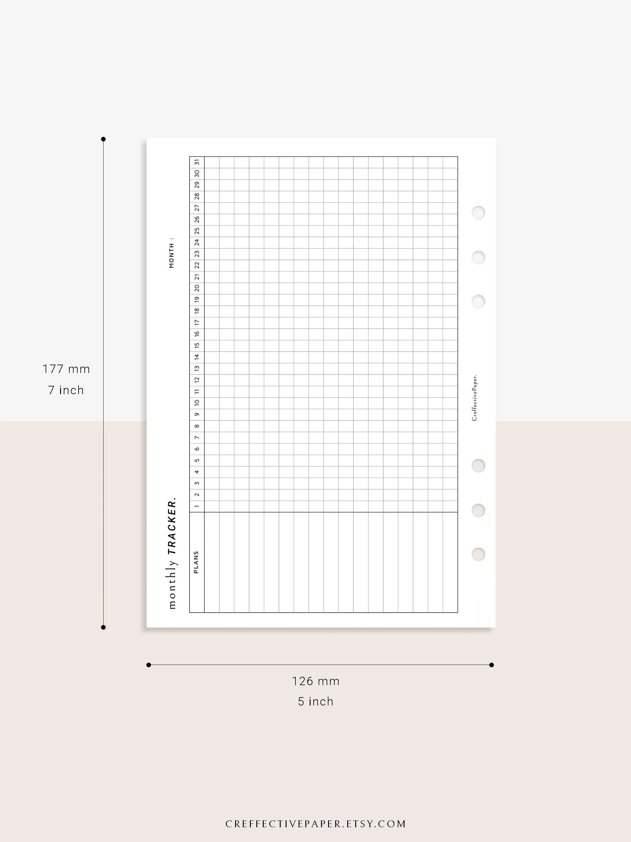 T101_M | Monthly Goal & Habit Tracker Template